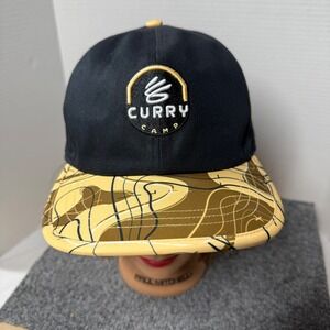 Stephen Curry Camp Snapback Hat Black Yellow Map Brim OSFM Basketball UA